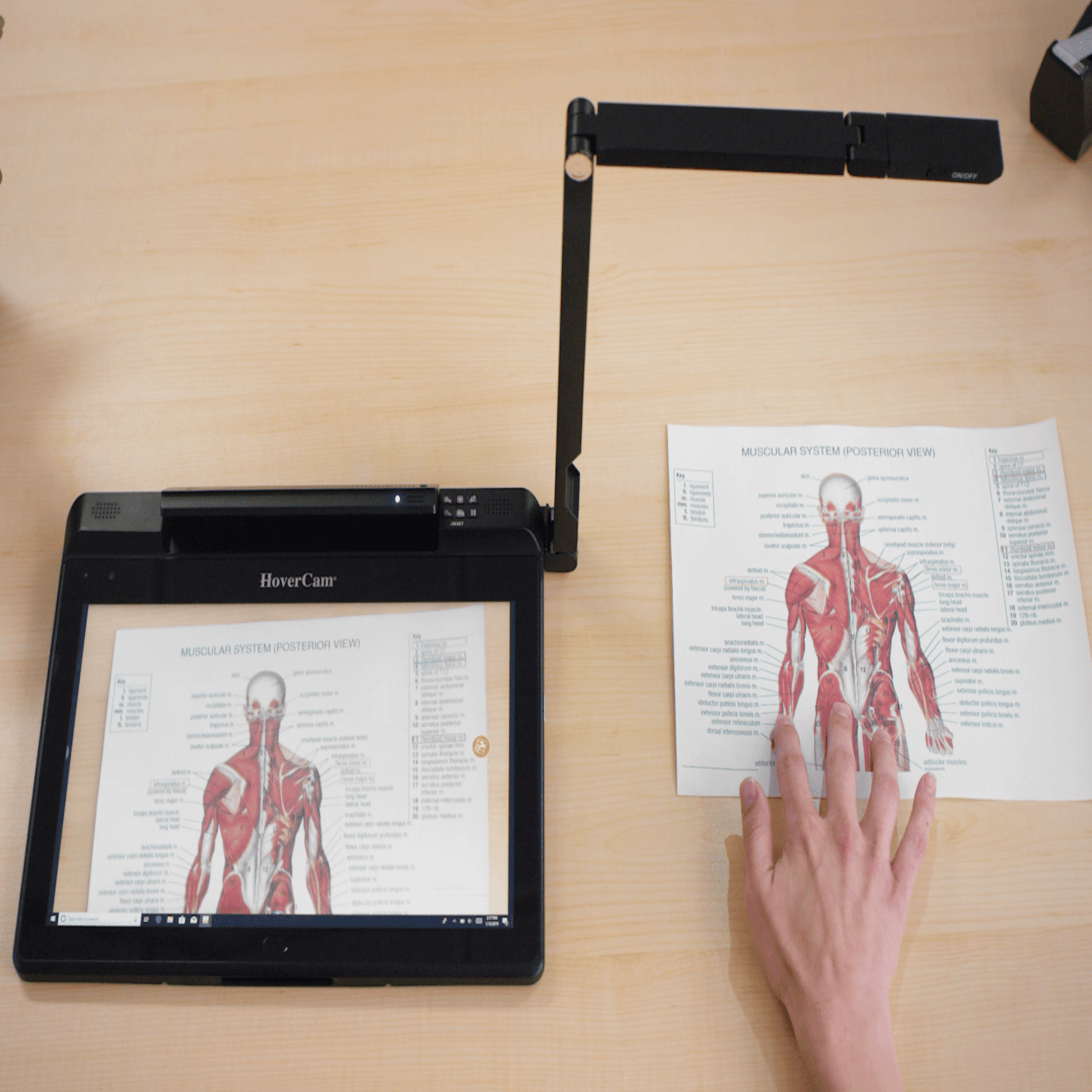 Viewing a document under the pilot X tablet